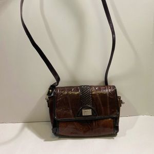 Western embossed leather designer crossbody wallet purse brown